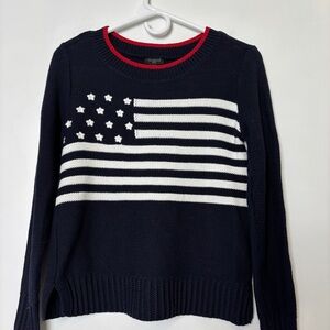 Talbots American Flag Crewneck Sweater